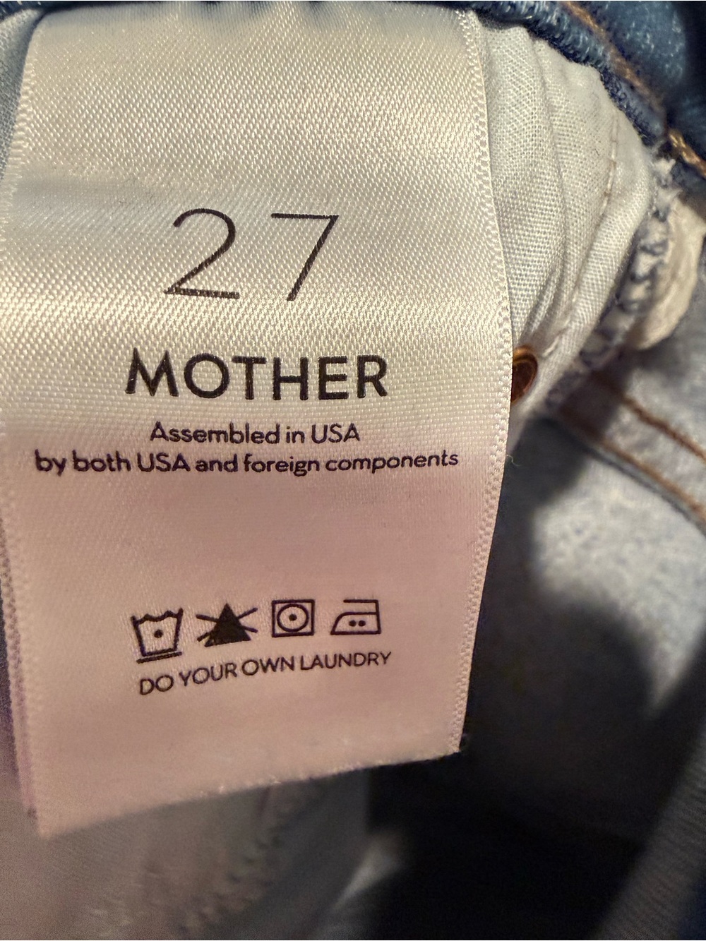 MOTHER Light Blue Flare Jeans with Raw Frayed Hem - Picture 4 of 4